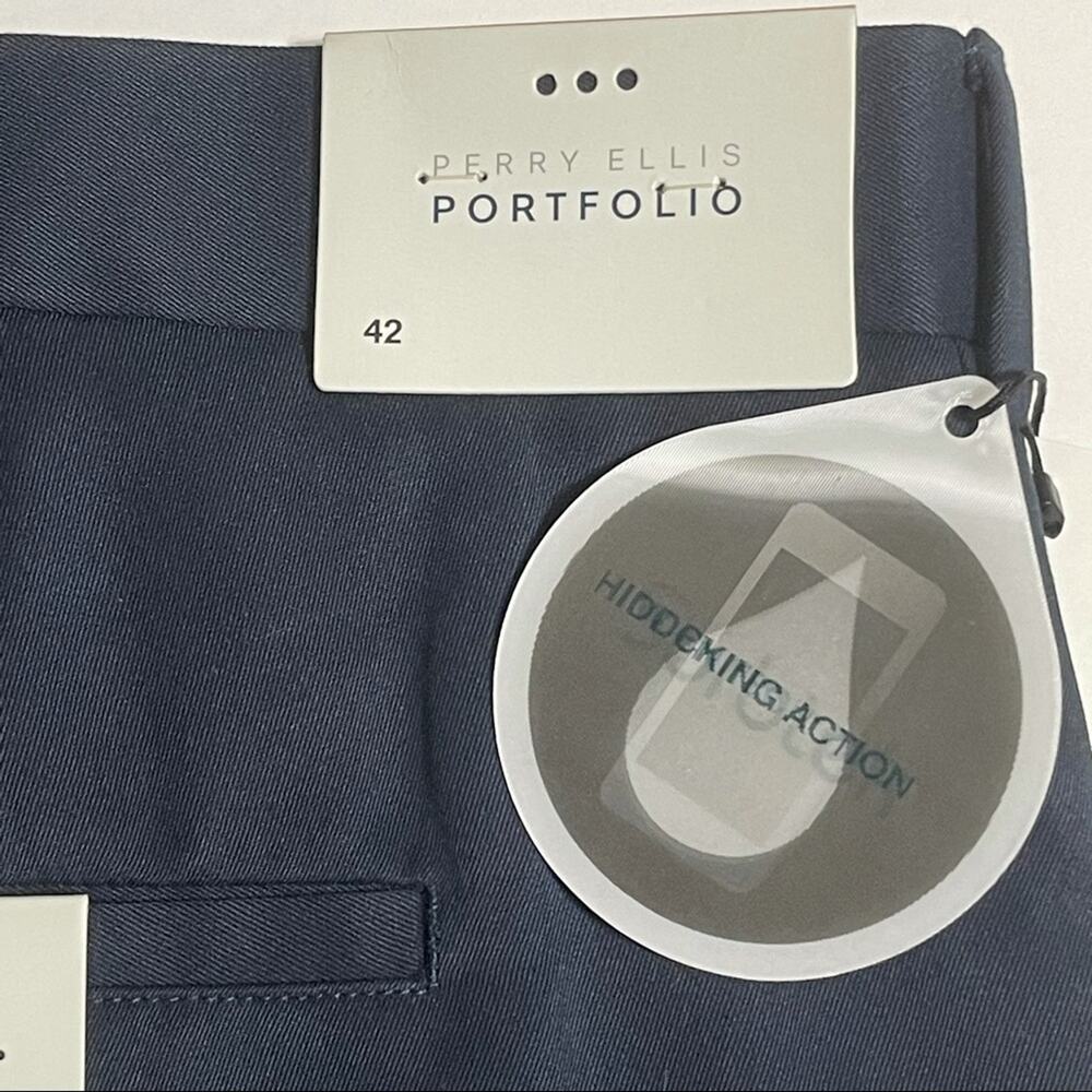 Perry Ellis Luxe Golf Shorts Portfolio Navy Blue "Total Eclipse" Performance 42 - Picture 11 of 13